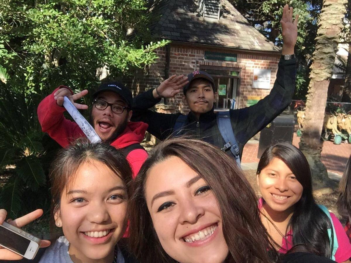 Students taking a selfie at the Zoo